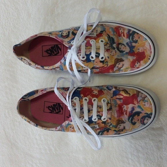 Vans × Disney Rare Authentic Multi Disney Princess Print Shoes Unisex - Picture 6 of 14